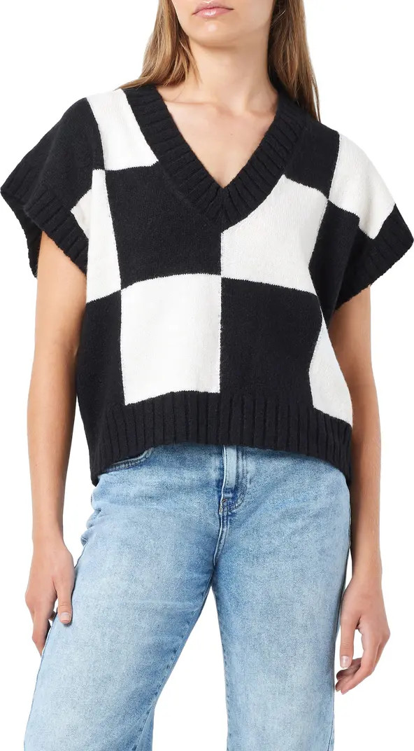 Lena Intarsia Check Sweater Vest | Nordstrom