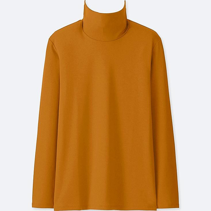 UNIQLO Women's Compact Cotton Turtleneck Long-sleeve T-Shirt, Yellow, XXS | UNIQLO (US)