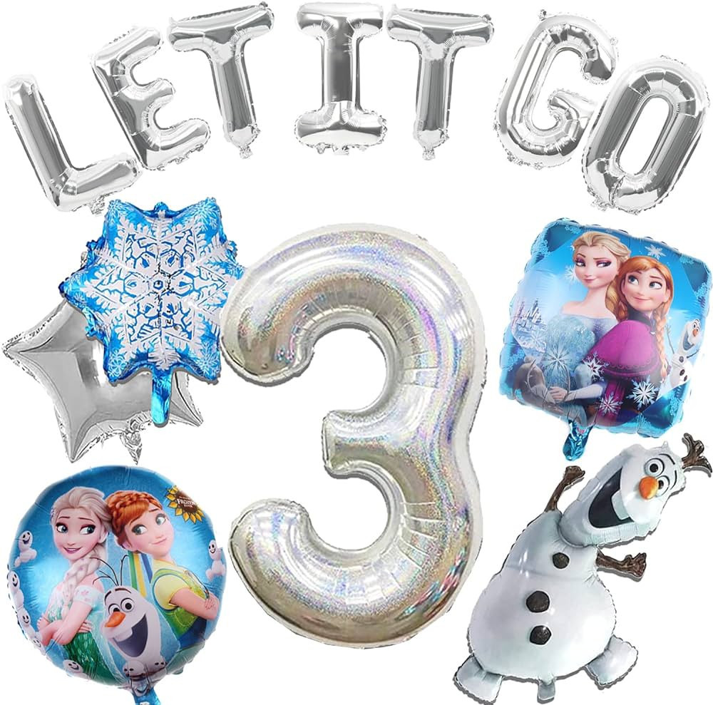 13 PCS Frozen Birthday Party Decorations-Snowman Birthday Party Balloons, Frozen Themed Birthday ... | Amazon (US)