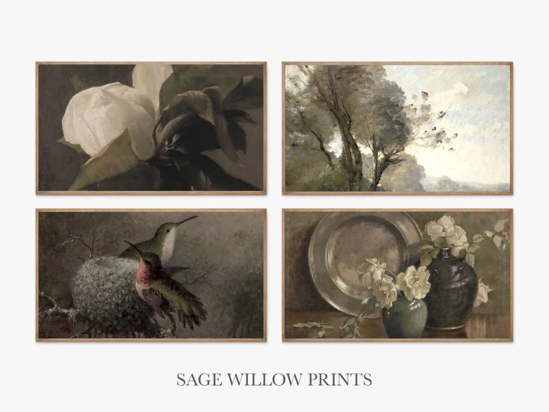 Samsung Frame TV Art SET | Vintage Landscape Flower Oil Painting DIGITAL Download #TVS3 | Etsy (US)