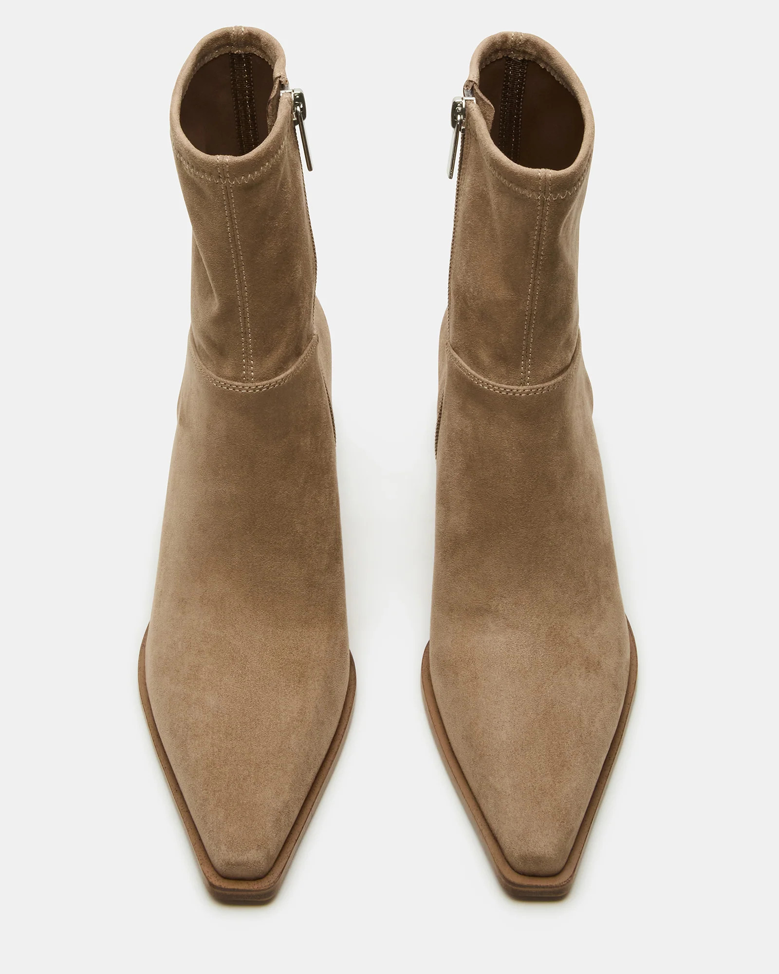 STASIA Taupe Pointed-Toe Kitten Heel Women's Ankle Boot | Steve Madden (US)