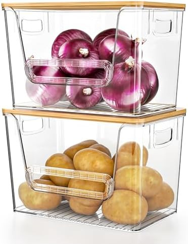 Delamu 2 Set Pantry Organizers and Storage, Trash Bag Holder Under Sink Organizer for 4-13 Gal Ba... | Amazon (US)