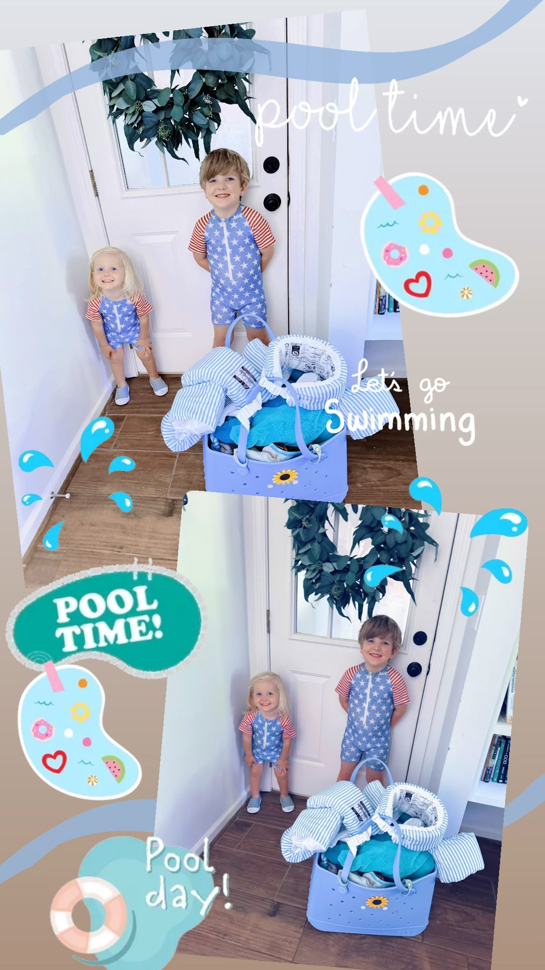 Headed to the pool with my best boys!!! 👶🏼🩵👶🏼 Oh these are the days y’all!!! 🇺🇸🧺