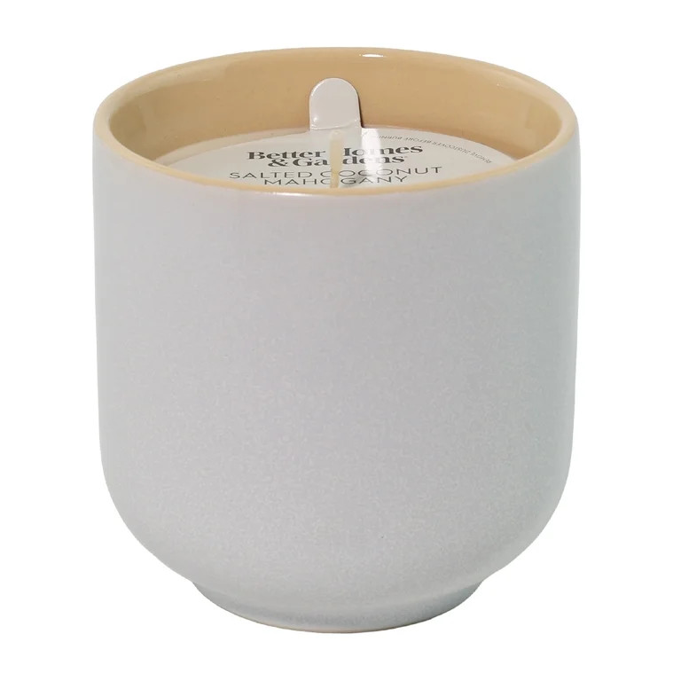 Better Homes & Gardens 1-Wick Ceramic Candle, Salted Coconut and Mahogany, 8 oz | Walmart (US)