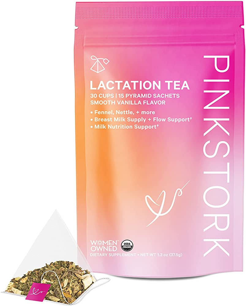 Pink Stork Lactation Support Tea: Organic Smooth Vanilla Nursing Tea for Breast Milk Supply, Fenugre | Amazon (US)
