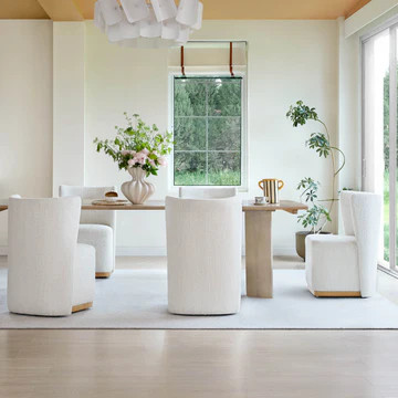 Wingback Dining Chair | Stylish Comfort,Easy-Glide Wheels | Chita