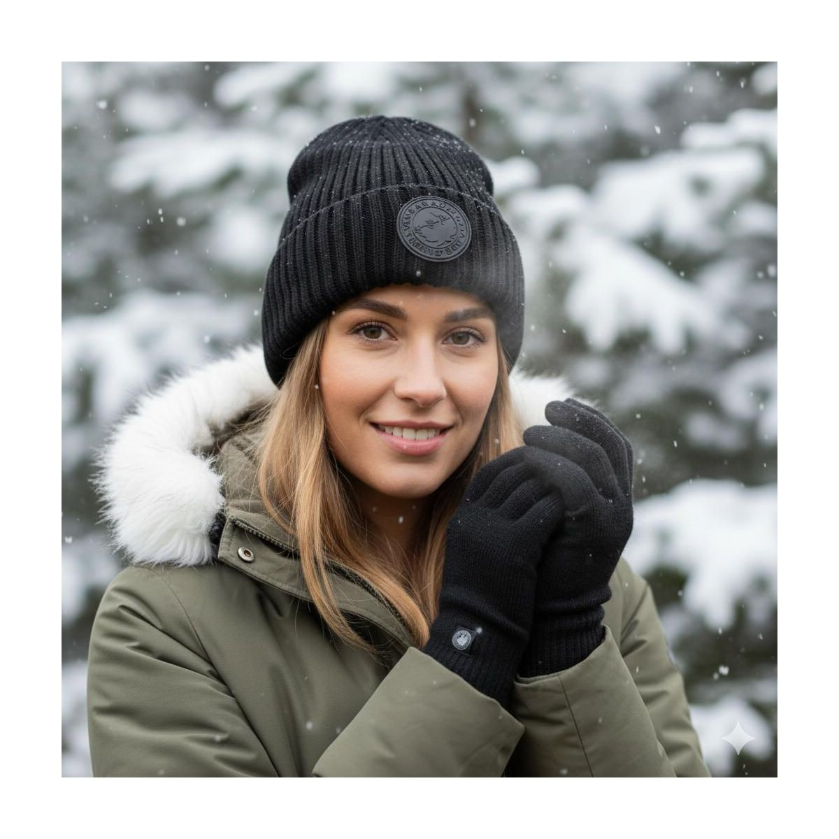 Canada Weather Gear Women's Winter Hat and Gloves Set - Warm Knitted Beanie with Thermal Push Lin... | Target