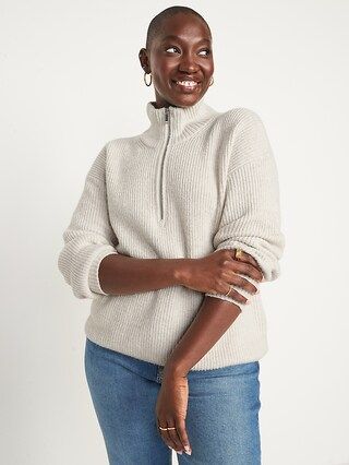 Rib-Knit Quarter-Zip Sweater for Women | Old Navy (US)