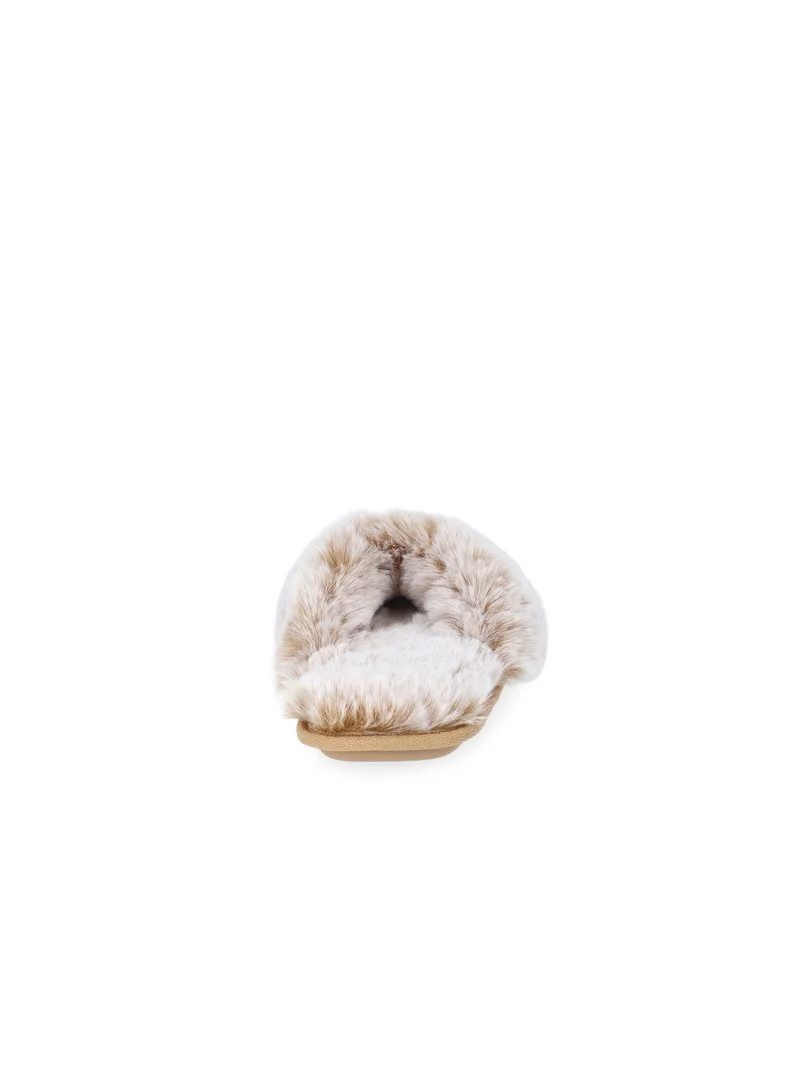 Joyspun Women's Faux Fur Thong Slippers | Walmart (US)