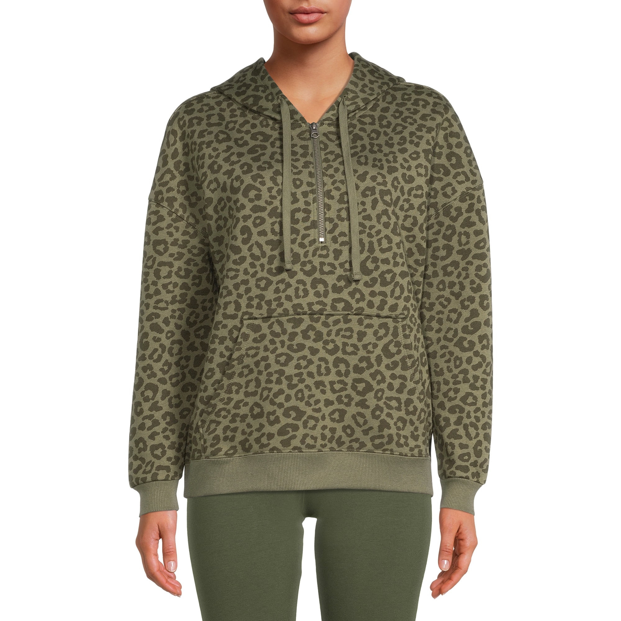 Time and Tru Women's Quarter-Zip Pullover Hoodie | Walmart (US)