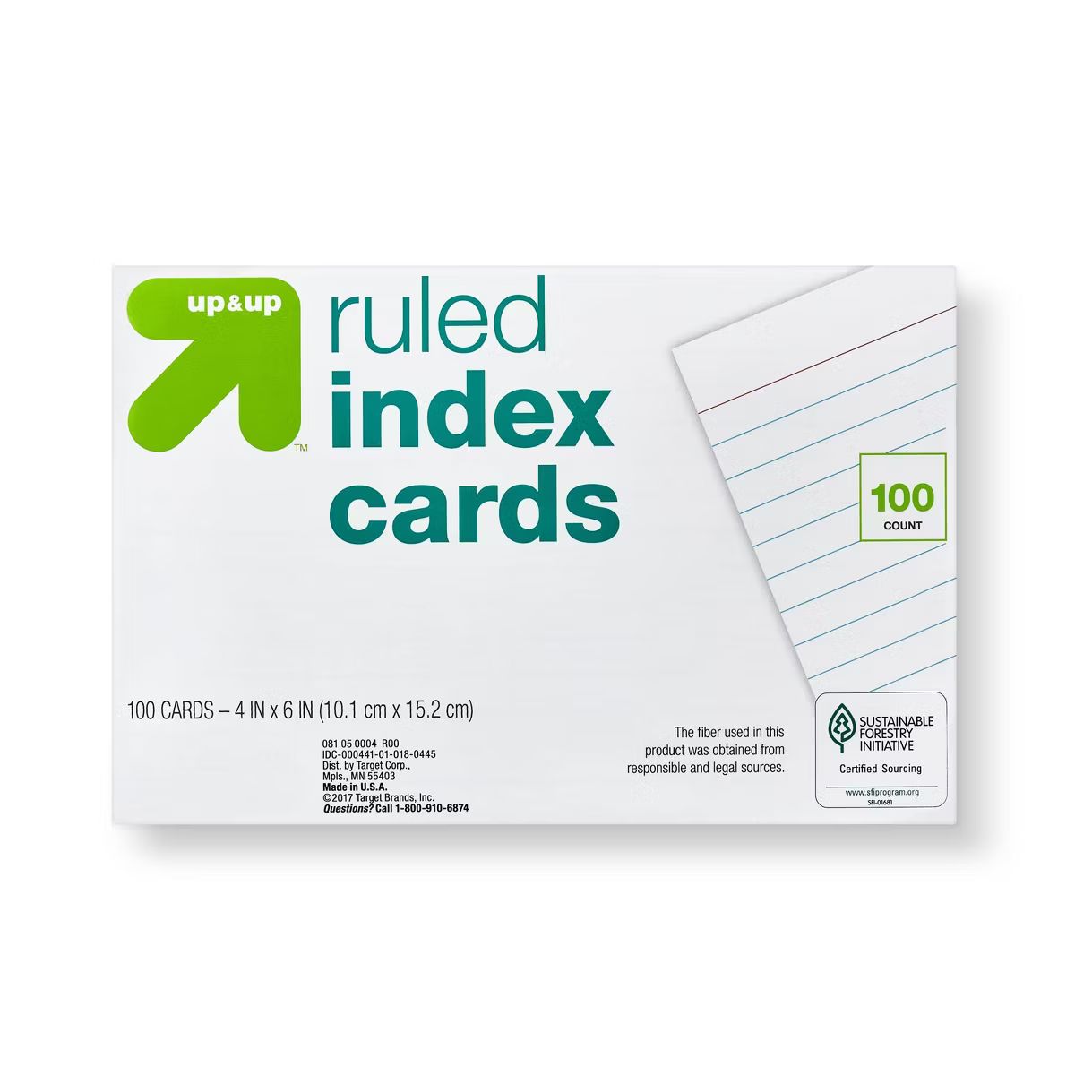 100ct 4" x 6" Ruled Index Cards White - up&up™ | Target