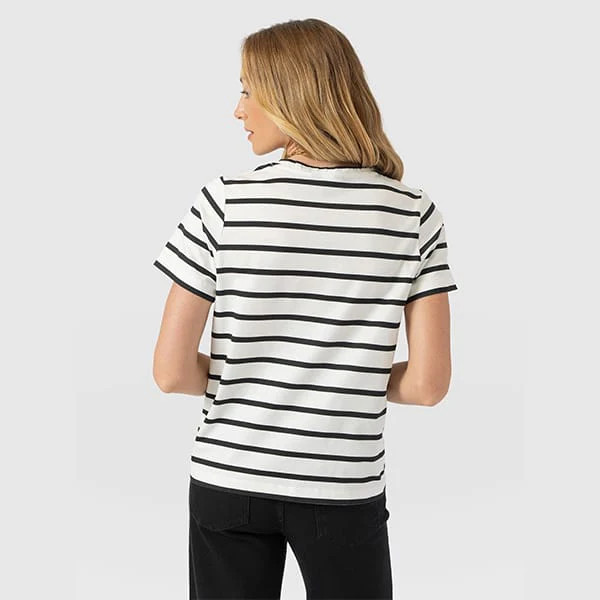 Chelsea Crew Neck Tee - Black Stripe | Saint + Sofia