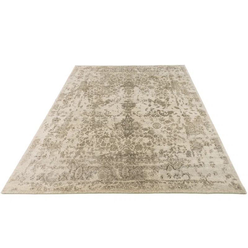 Oriental Hand-Knotted Area Rug in Gray/Storm | Wayfair North America
