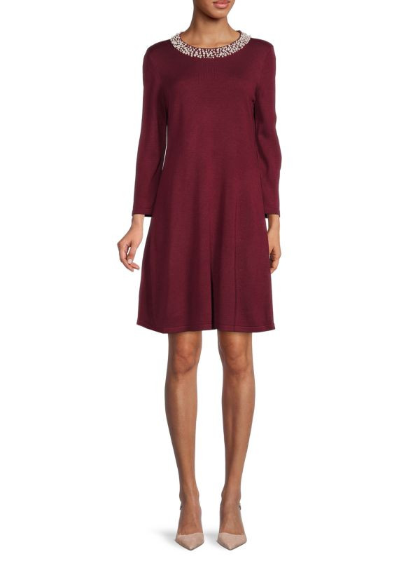 Pearl Embellished Sweater Dress | Saks Fifth Avenue OFF 5TH