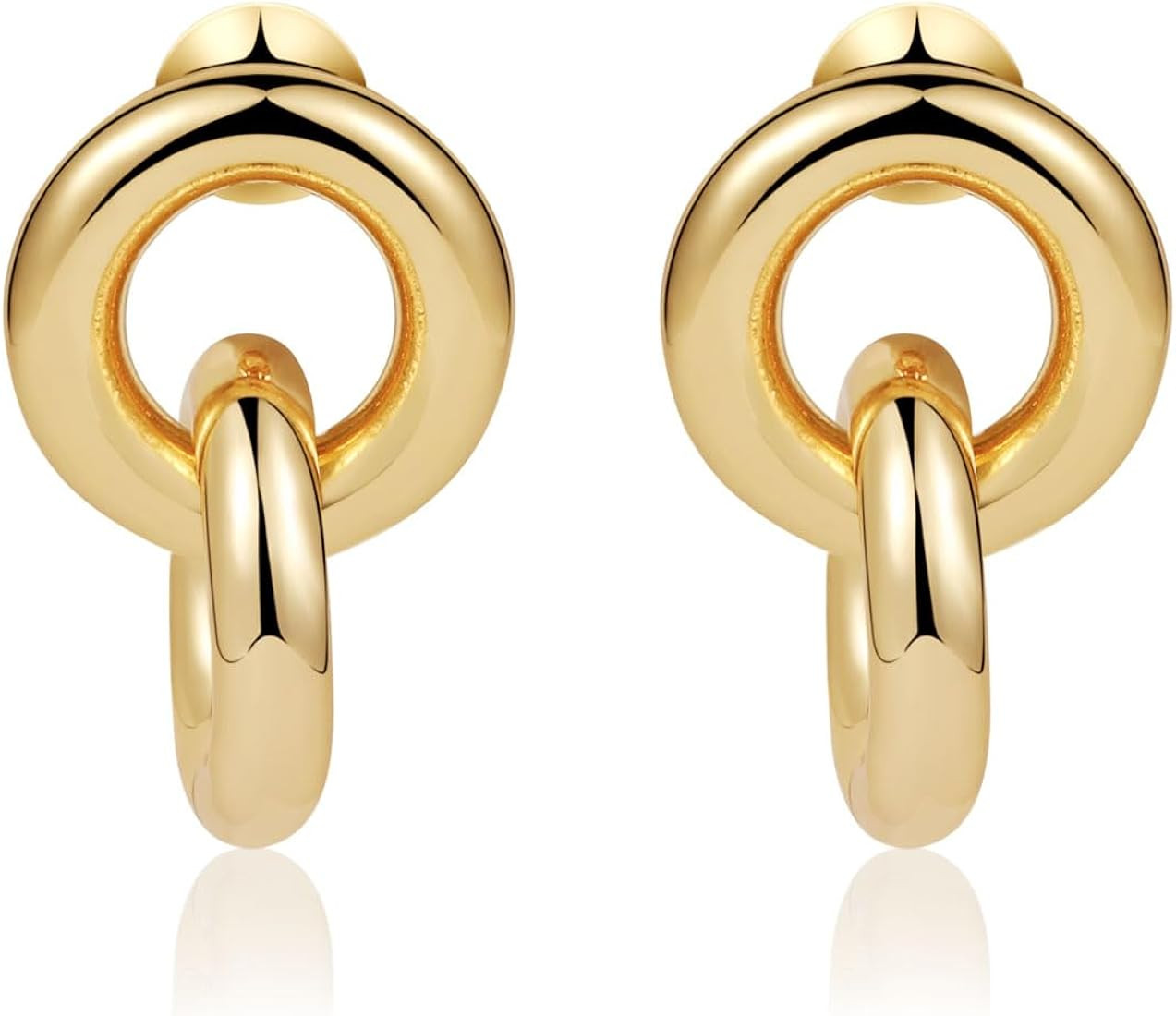 Feskive Gold Earring for Women Hammered Teardrop Earrings Dainty Irregular Shape Hoop Earrings Li... | Amazon (US)