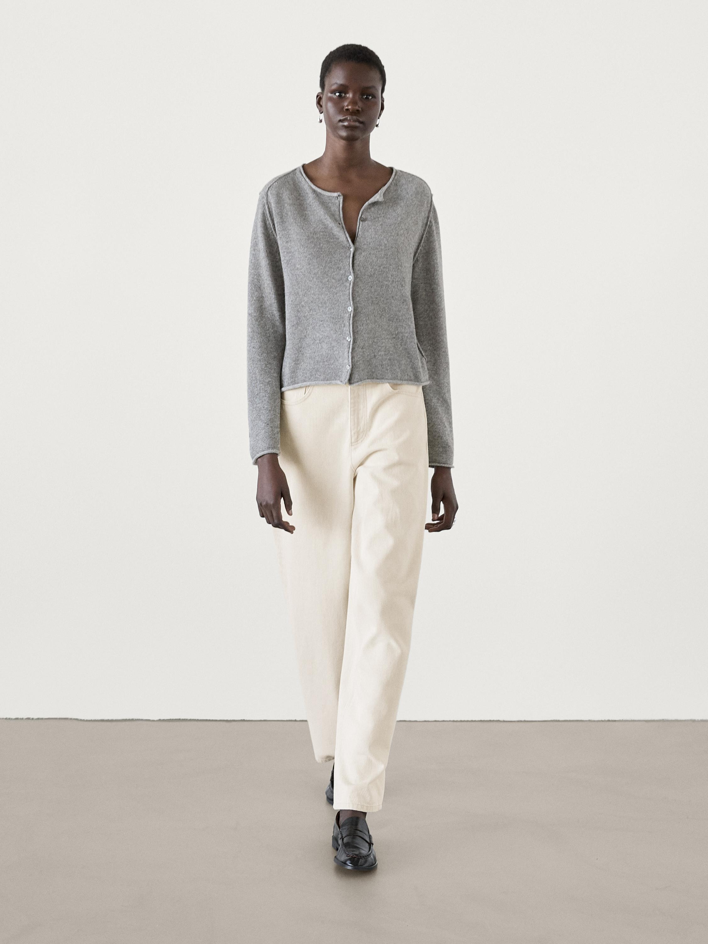Overlocked knit cardigan | Massimo Dutti US