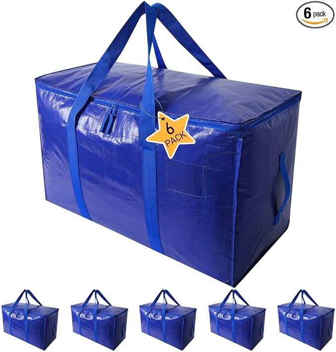 Moving Bags Heavy Duty Extra Large Storage Tote for Space Saving, Traveling Organizer, with Zippe... | Amazon (US)