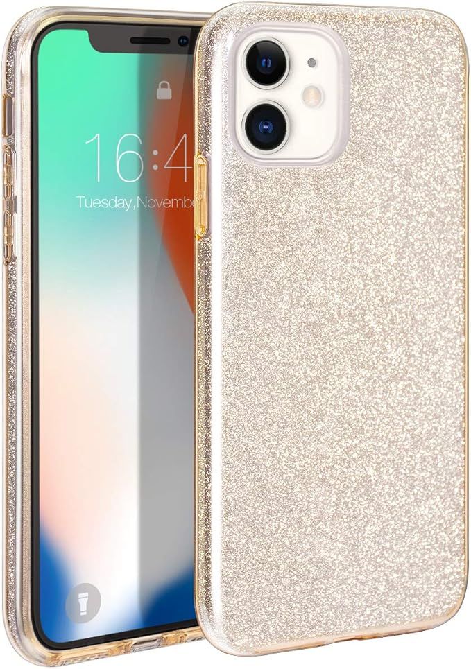 zelaxy iPhone 11 Glitter Sparkly Shiny Silm Bling Silicone Case, 3-in-1 Hybrid, Anti-Slick, Anti-... | Amazon (US)