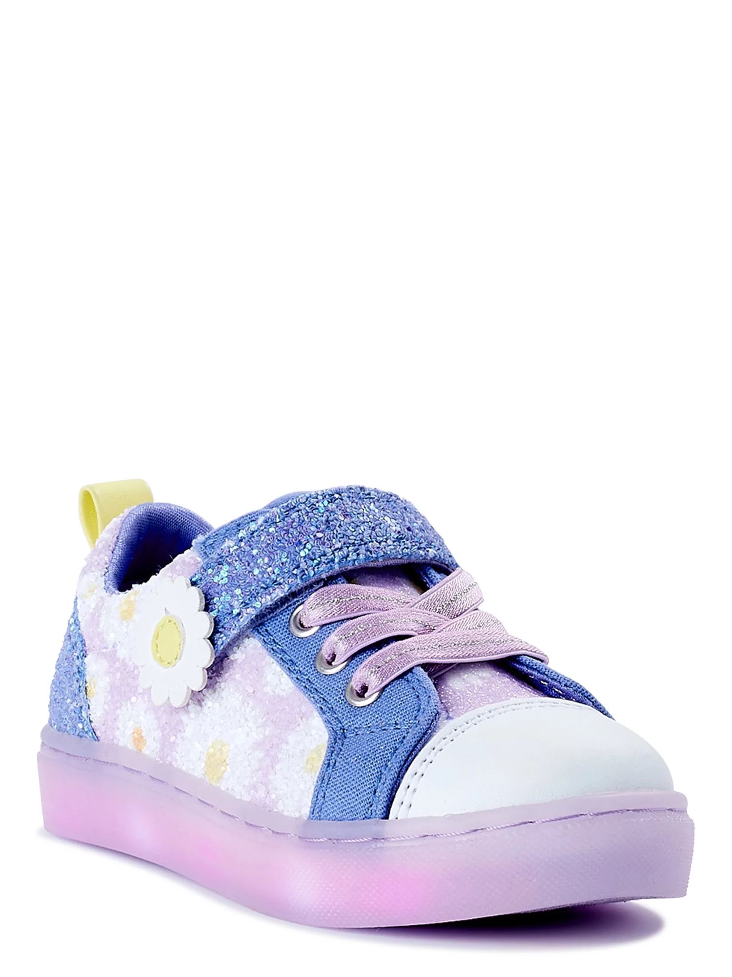 Wonder Nation Toddler Girl Daisy Lighted Court Sneakers, Sizes 7-12 - Walmart.com | Walmart (US)