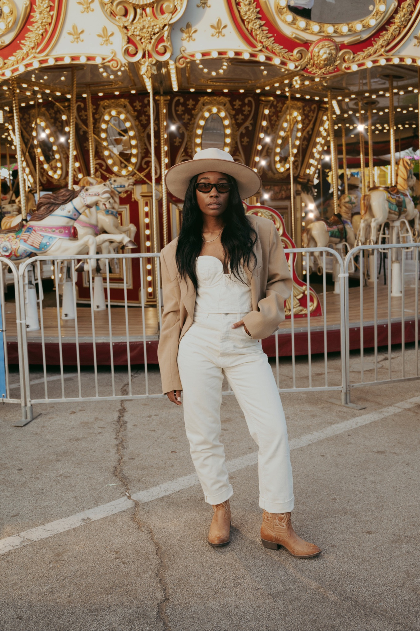 Festival outfit: cram jeans and top, tan crop blazer, cowboy boots Country concert outfit:

#LTKFestival #LTKshoecrush #LTKstyletip