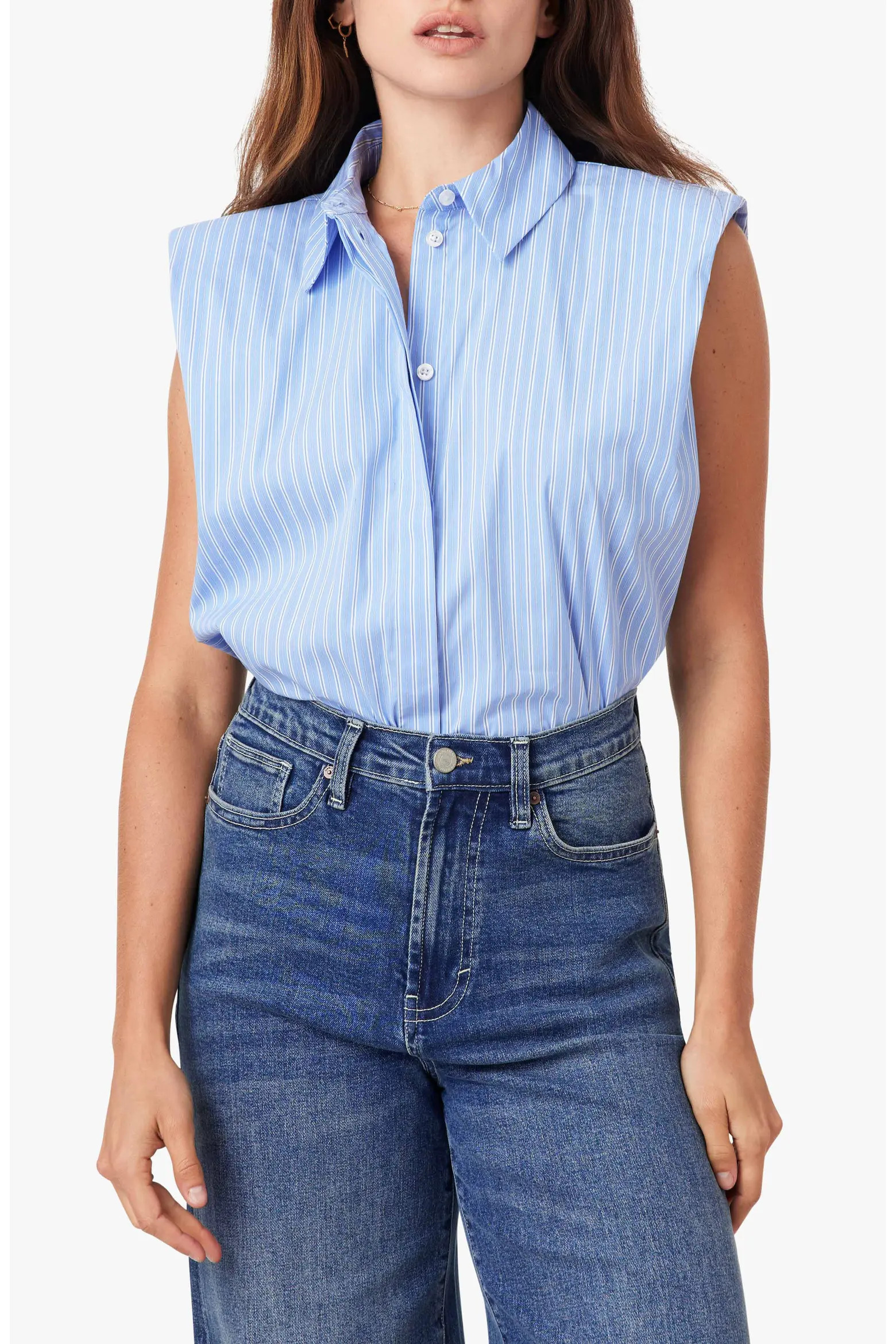 Shoulder Pad Sleeveless Shirt (Women) | Nordstrom | Nordstrom