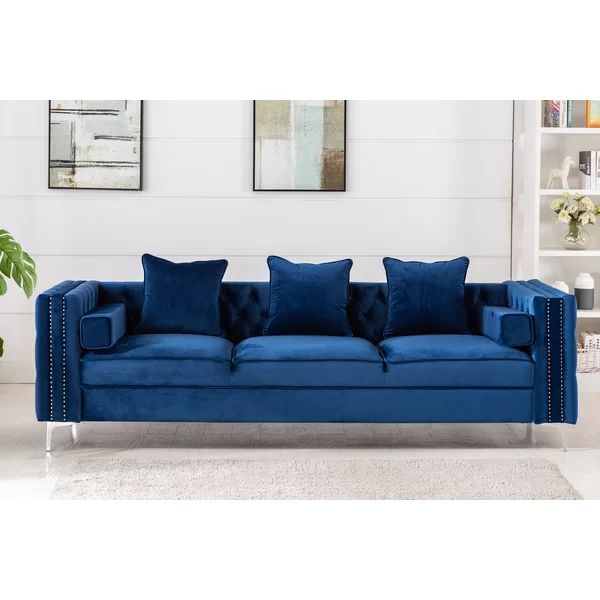 Zaida 104'' Velvet Square Arm Sofa | Wayfair North America