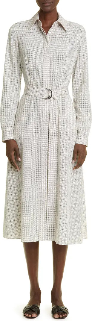 Abstract Print Long Sleeve Belted Shirtdress | Nordstrom