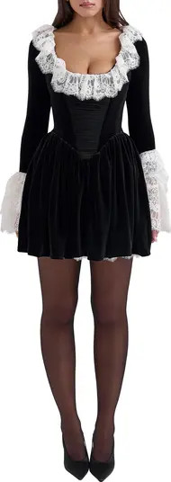 Czarina Lace Trim Ruffle Minidress | Nordstrom