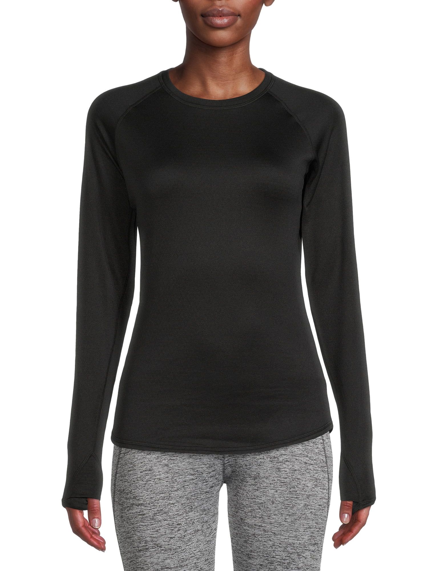 ClimateRight by Cuddl Duds Women's Grid Warmth Long Underwear Crewneck Thermal Top | Walmart (US)