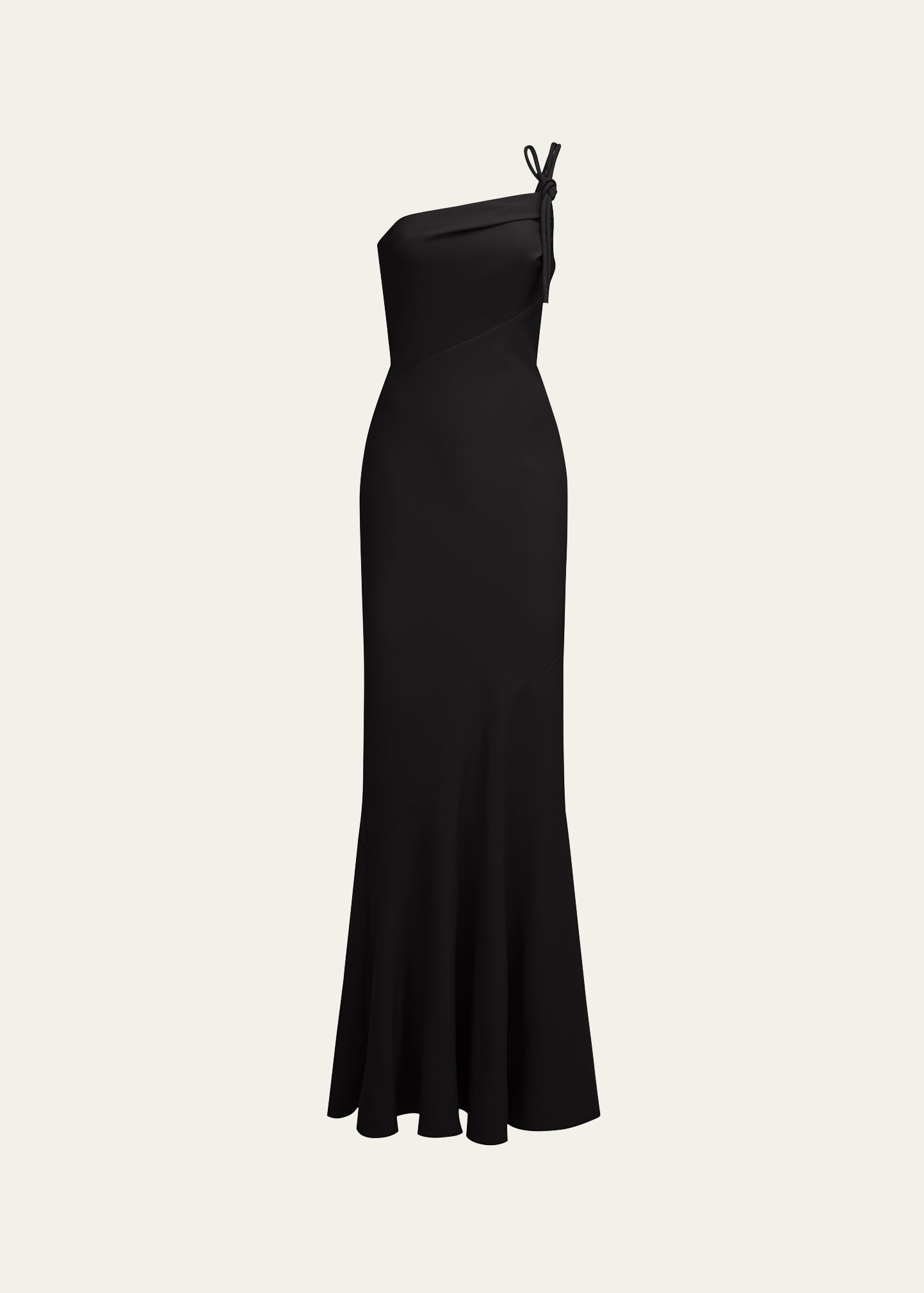 Halston Sybil One-Shoulder Crepe Column Gown | Bergdorf Goodman