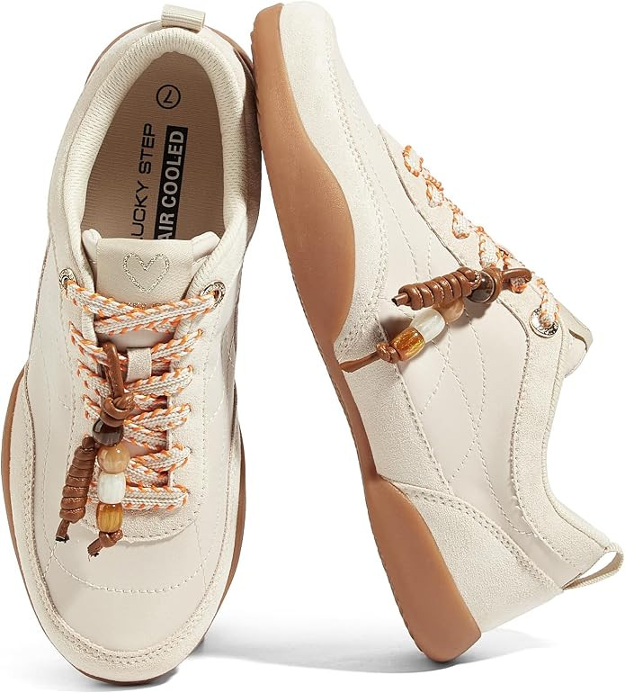 LUCKY STEP Women's Retro Casual Fashion Sneakers Flats Tennis | Classic Trendy Walking Shoes Foot... | Amazon (US)