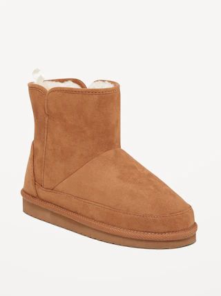 Faux-Suede Faux-Fur Lined Ankle Booties for Girls | Old Navy (US)