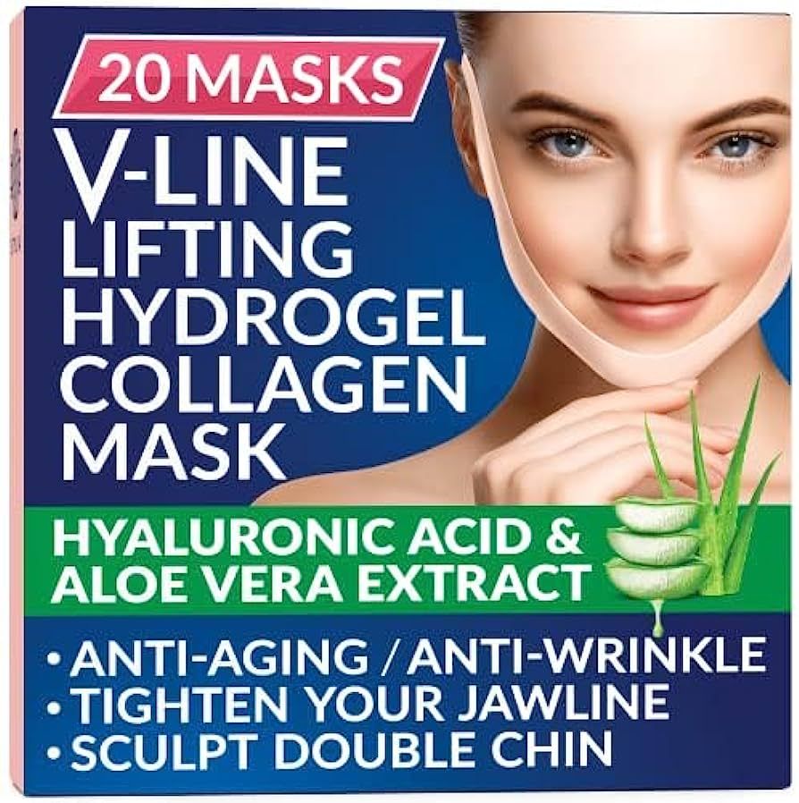 Stylia Double Chin Sculptor - V Line Face Masks - Toning Hydrogel Collagen Mask with Hyaluronic A... | Amazon (US)