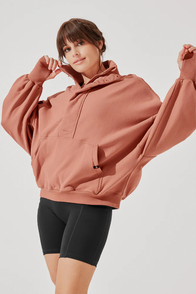 Ooey Gooey Half Zip Sweater - Canyon Clay | POPFLEX