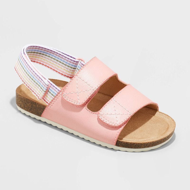 Toddler Girls' Amoura Rainbow Footbed Sandals - Cat & Jack™ Pink | Target