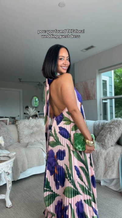 The floral wedding guest dress of the summer 🌷 This would be a gorgeous gown to wear to a garden or beach wedding

#LTKOver40 #LTKWedding #LTKPetite