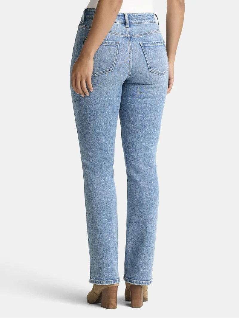 Time and Tru Women's Mid Rise Bootcut Jeans, Available in 30", 32", 34" Inseams, Sizes 0-20 | Walmart (US)