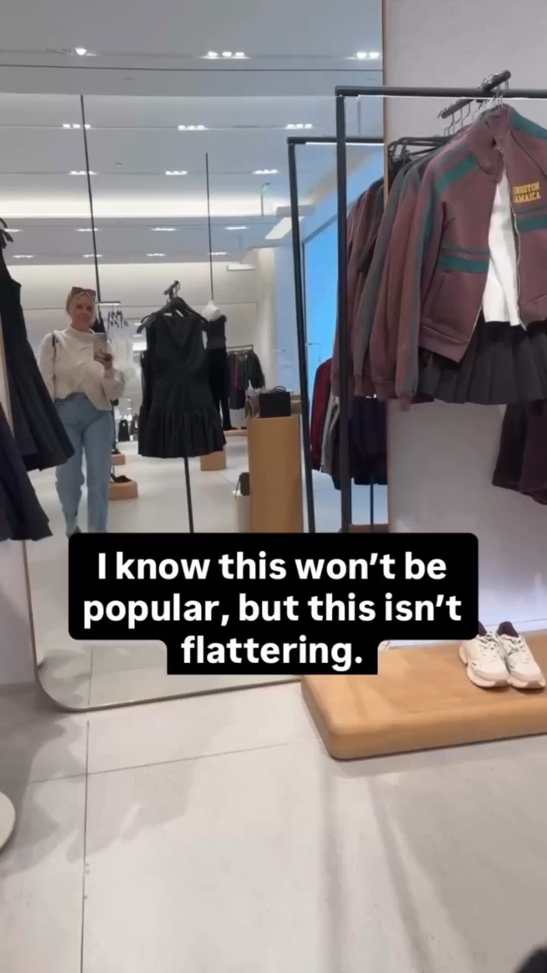 I know this feels counterintuitive — but longer, shapeless tops usually do the opposite of what you want them to do.