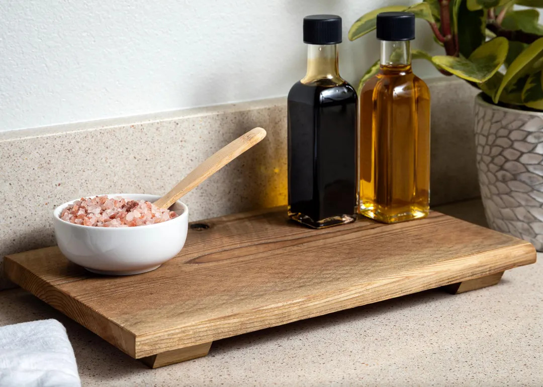 Rustic Wood Tray, Custom Kitchen Countertop Riser, Personalized Farmhouse Trivet, Handcrafted Rec... | Etsy (US)