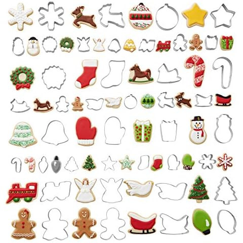Wilton Holiday Shapes Metal Christmas Cookie Cutter Set, 18-Piece | Amazon (US)