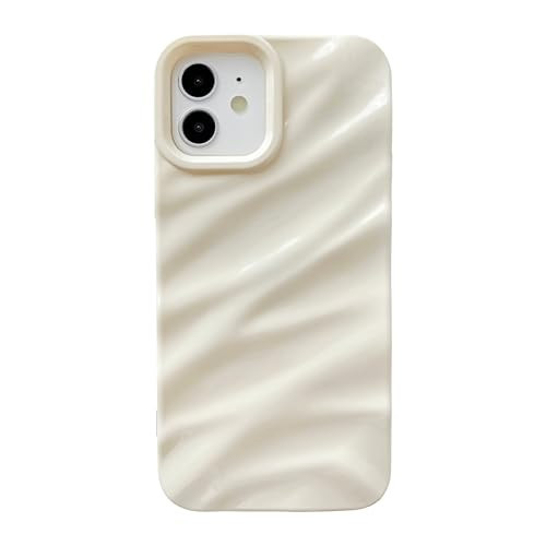 Caseative for iPhone 12 Case,Water Ripple Pattern Curly Wave Shape Soft Phone Case (White) | Amazon (US)