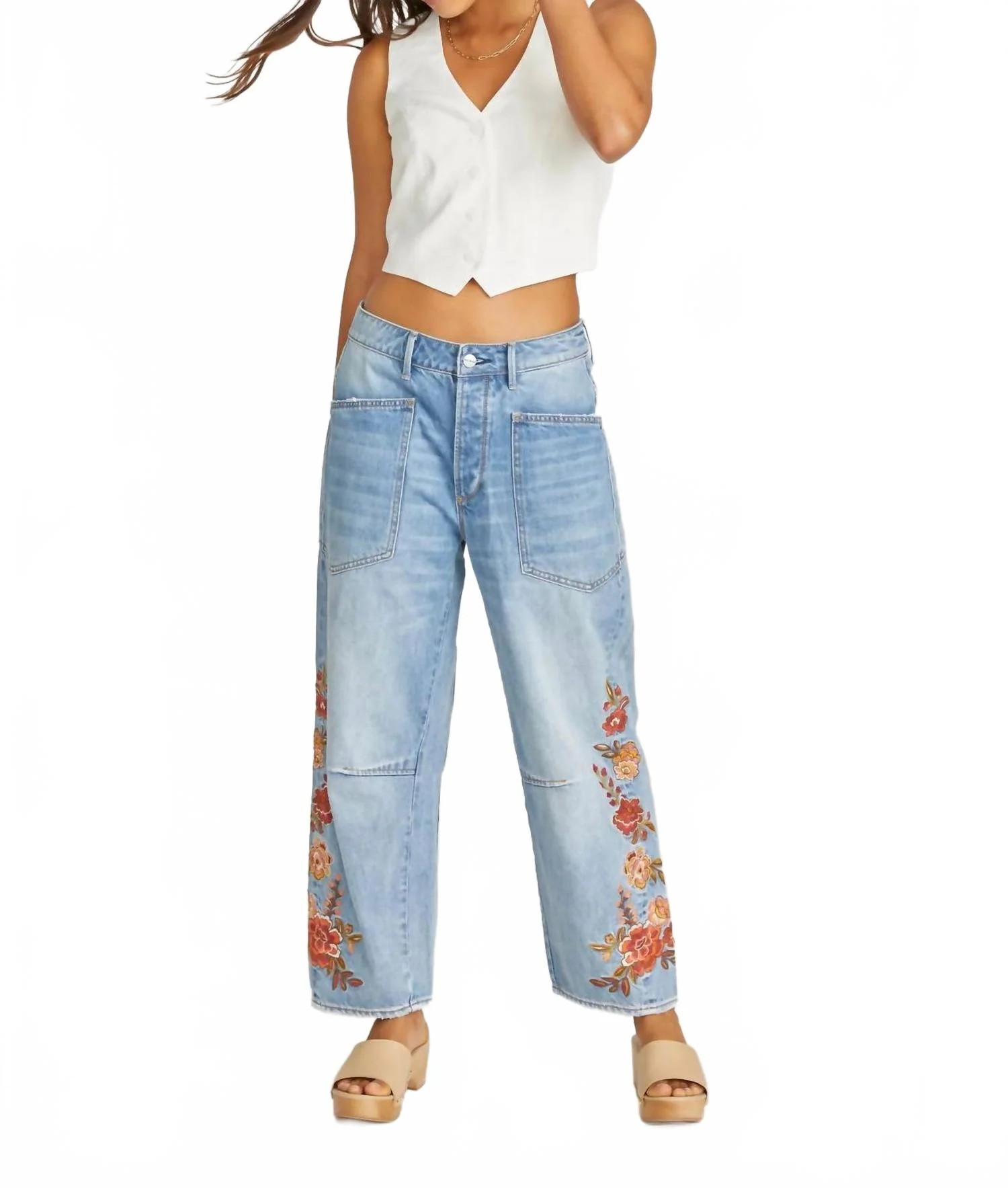 Maui Punch Barbara Barrel Jeans In Light Wash | Shop Simon
