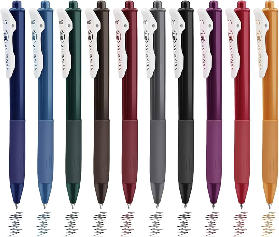MyLifeUNIT Retractable Gel Pens, Quick Dry Ink Vintage Colors Pens for Journaling, Medium Point (... | Amazon (US)