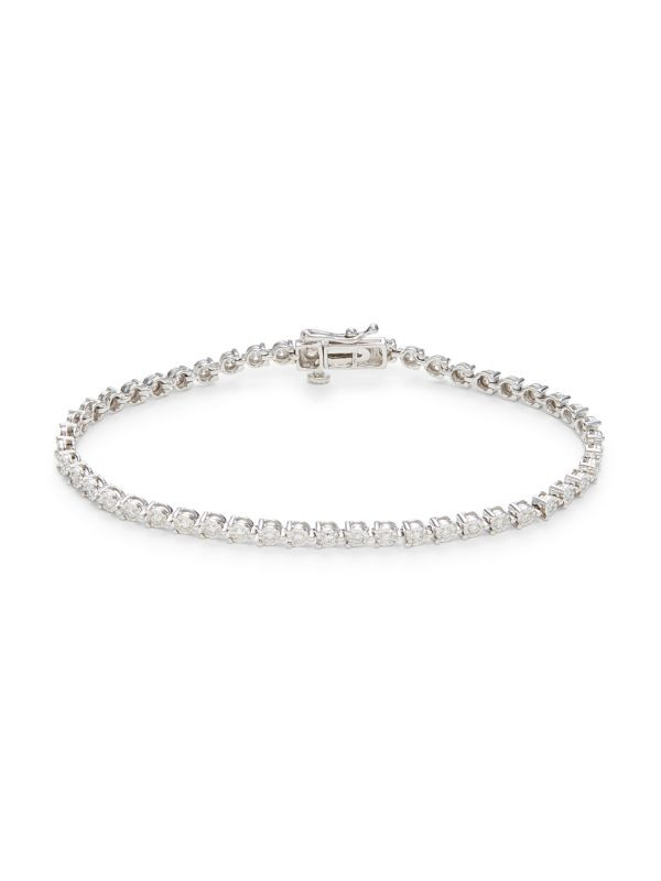 14K White Gold & Diamond Tennis Bracelet | Saks Fifth Avenue OFF 5TH