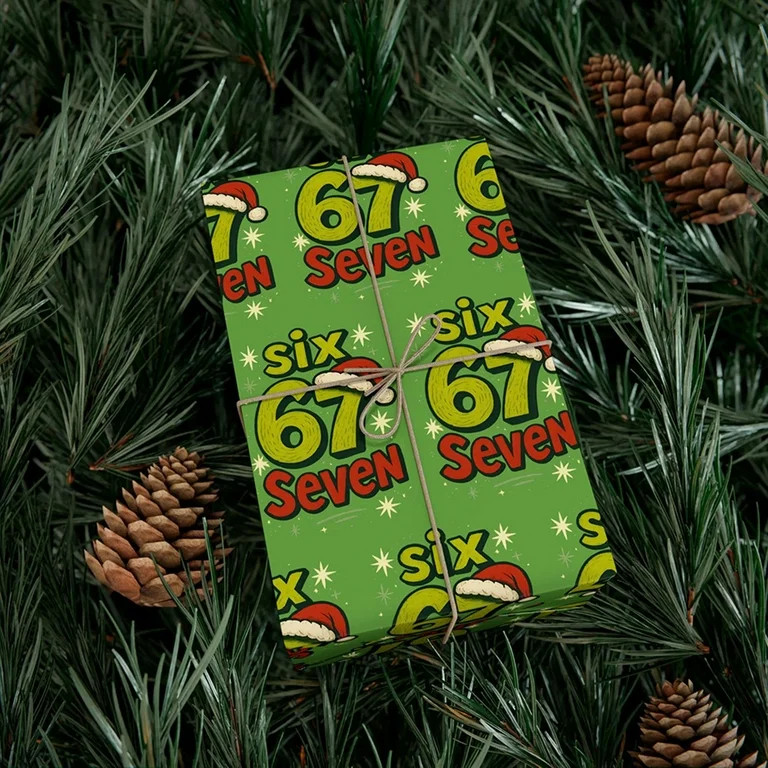 67 Christmas Wrapping Paper, Funny 6 7 Meme Wrapping Paper Rolls, Christmas Gift Wrapping Paper f... | Walmart (US)