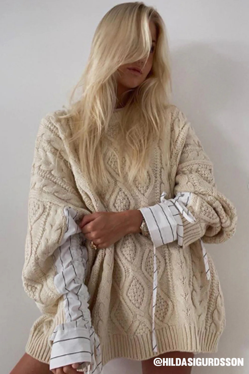 Sadie Shirt Combo Knit Pullover | Storets (Global)