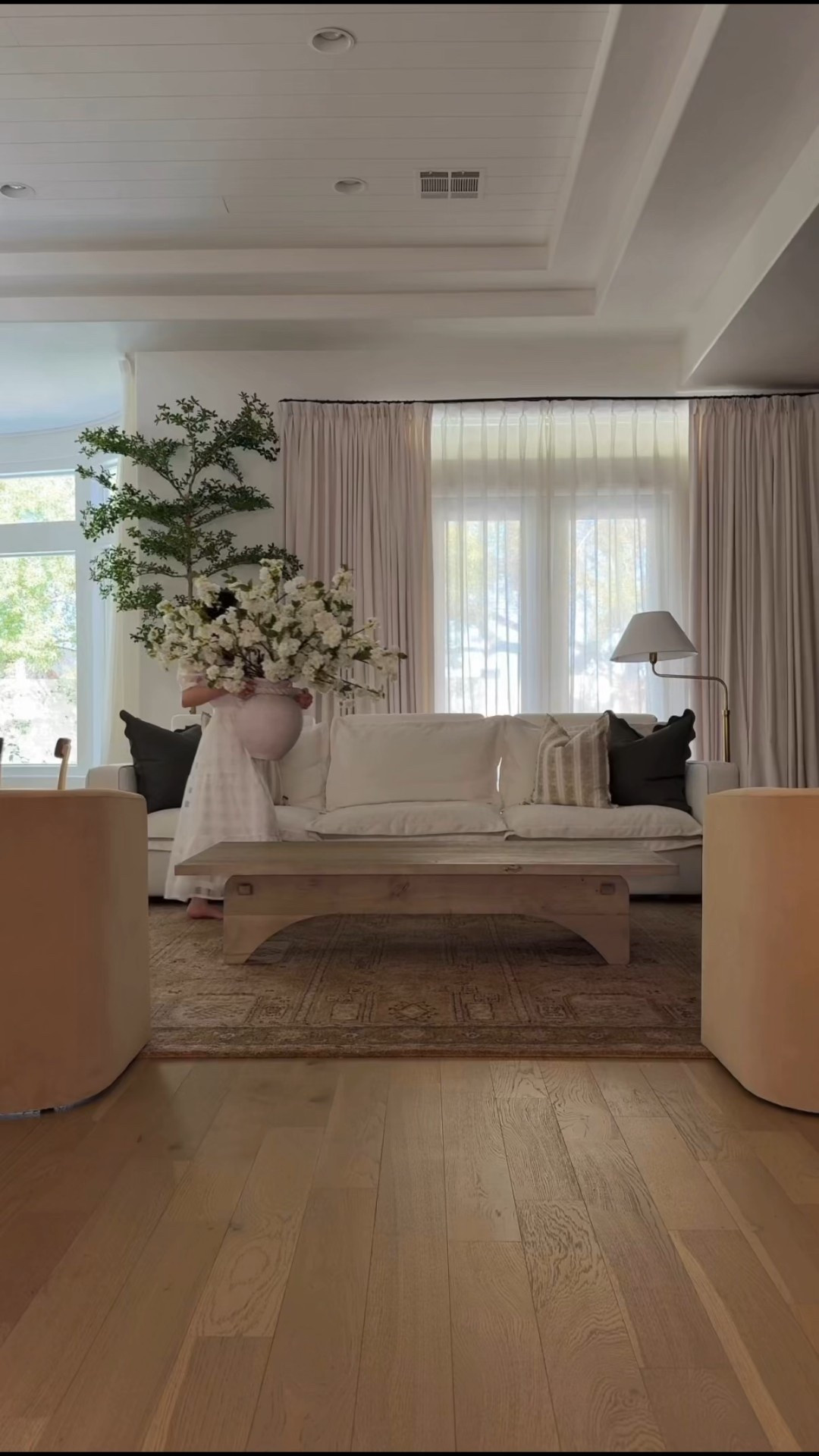 Living room - Code JILLHIGGINSON for 20% off at Alice Lane (cherry blossoms) 

Couch, chairs, coffee table, faux stems, curtains, tree

#LTKHome #LTKdayinmylife #LTKmomlife