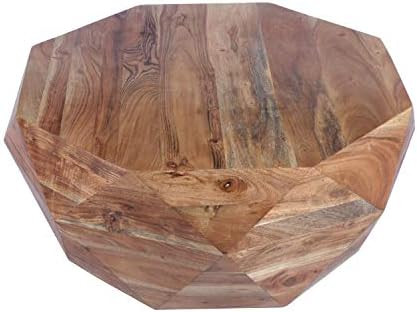 The Urban Port 33-Inch Diamond Shape Acacia Wood Coffee Table with Smooth Top, Natural Brown | Amazon (US)
