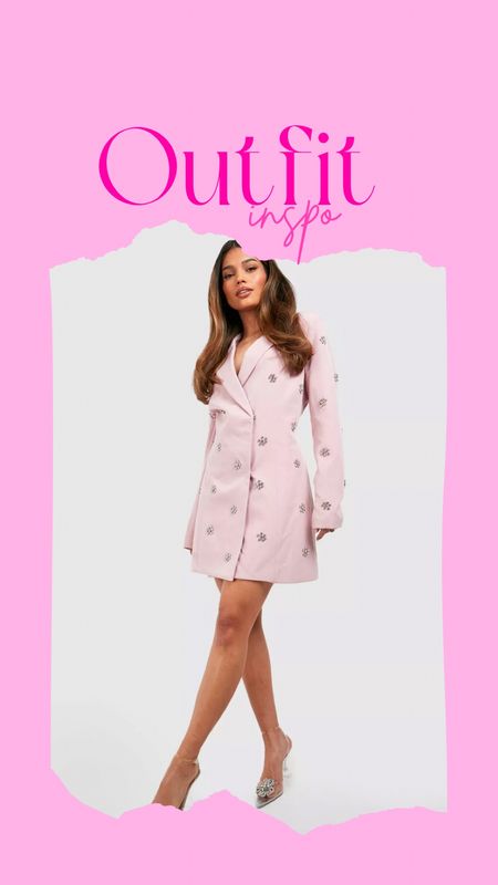 Barbie Inspired Outfit | Embellished Pink Tailored Blazer Dress

#LTKstyletip