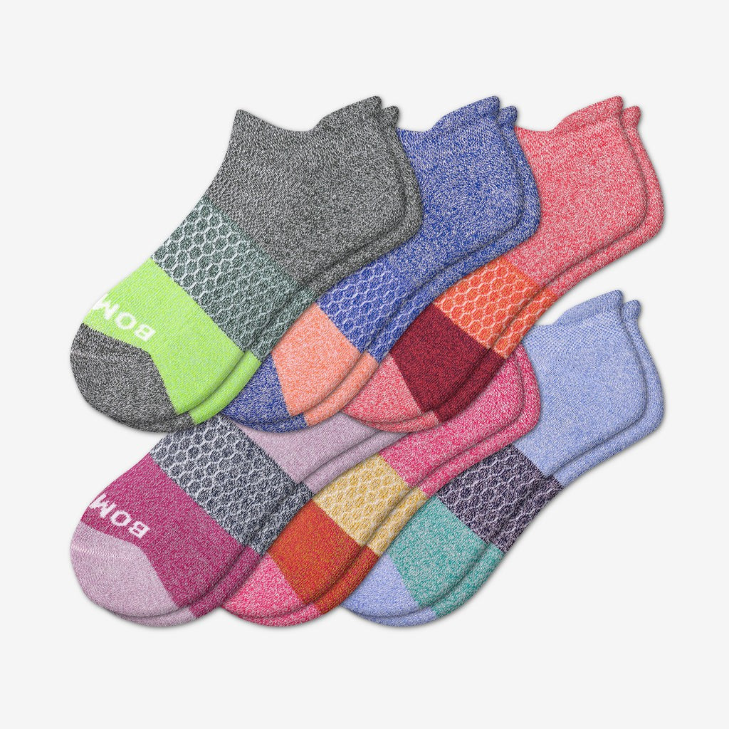 Women's Tri-Block Marl Ankle Sock 6-Pack | Bombas